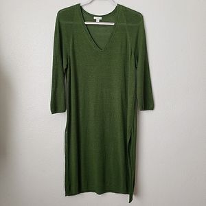 J.Jill Palm Green Textured Tunic Medium